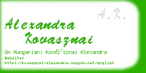 alexandra kovasznai business card